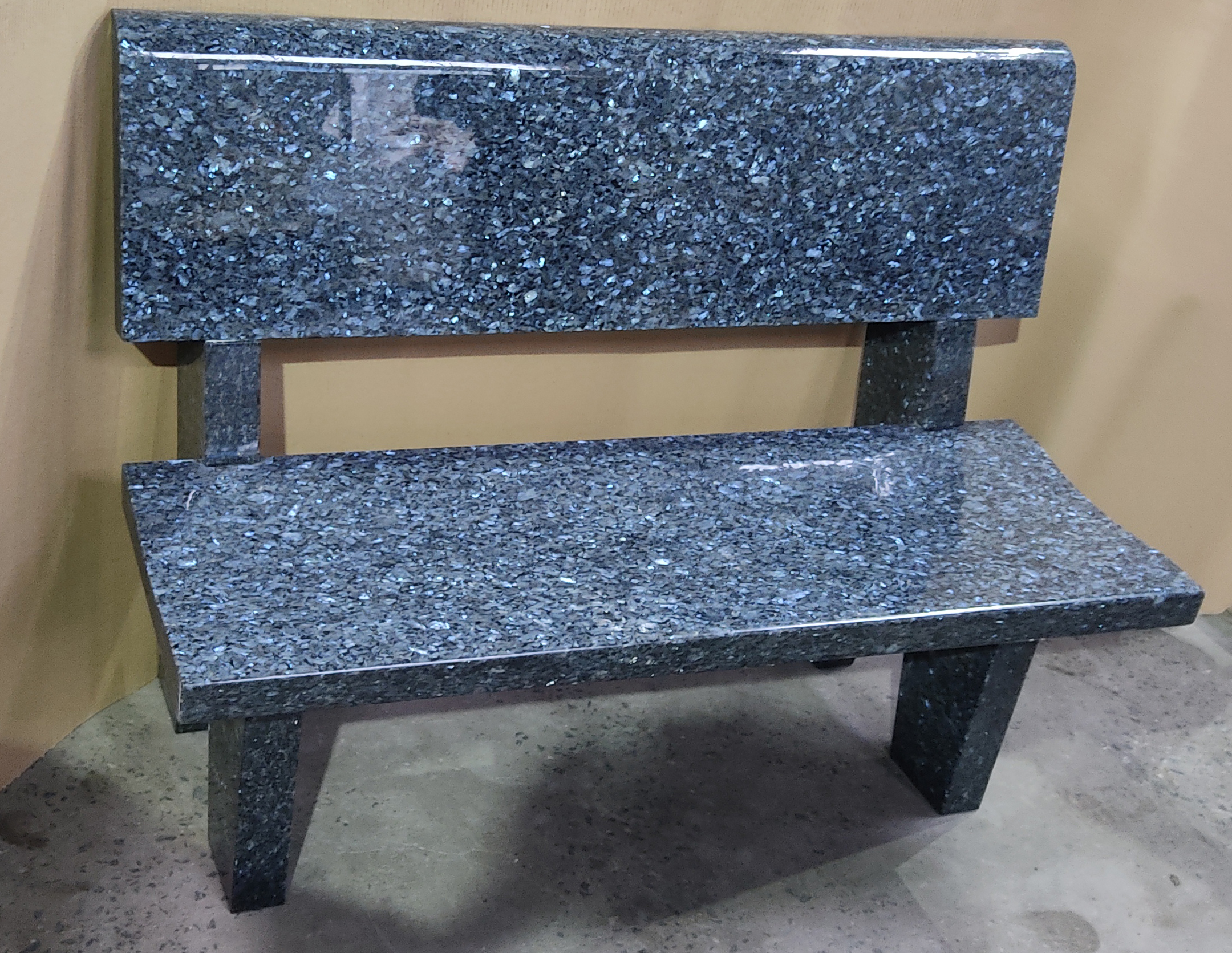 Blue Pearl Granite Backrest Bench