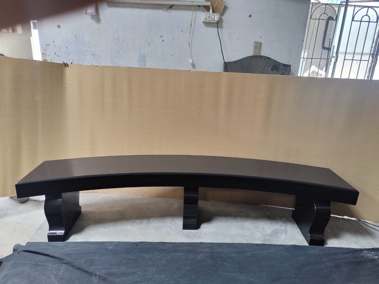 Curved Black Granite bench