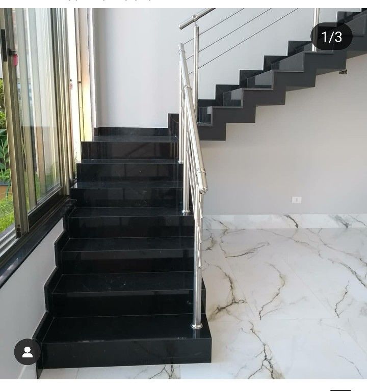 Jet Black Granite Staircase