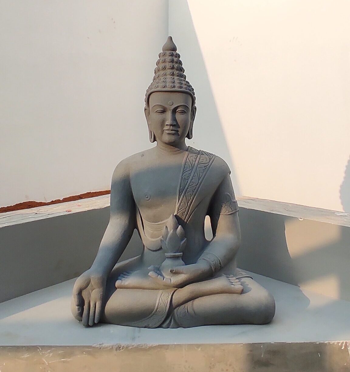 Black Granite Buddha Statue