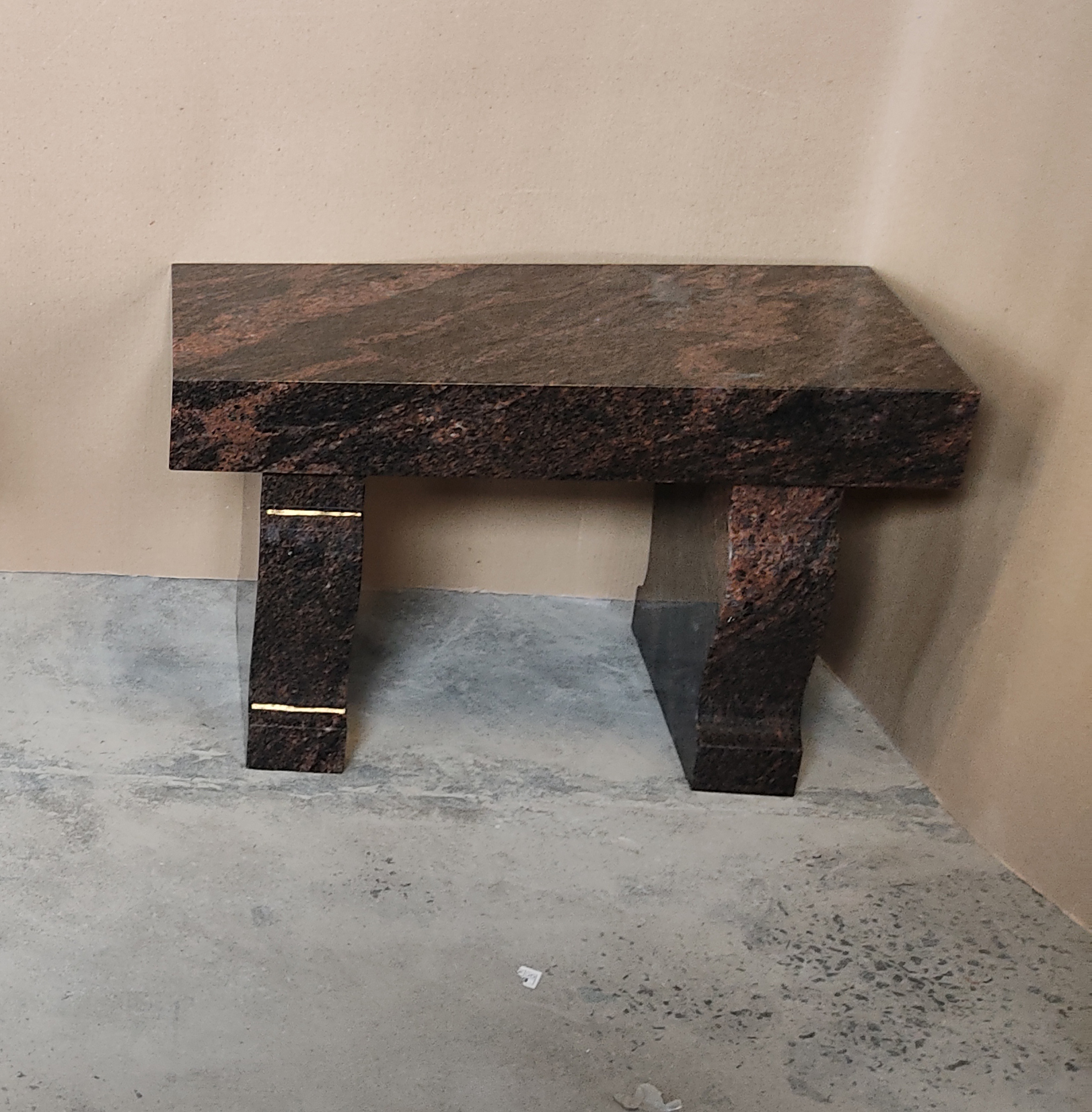 Indian Aurora Granite Bench with Design Leg