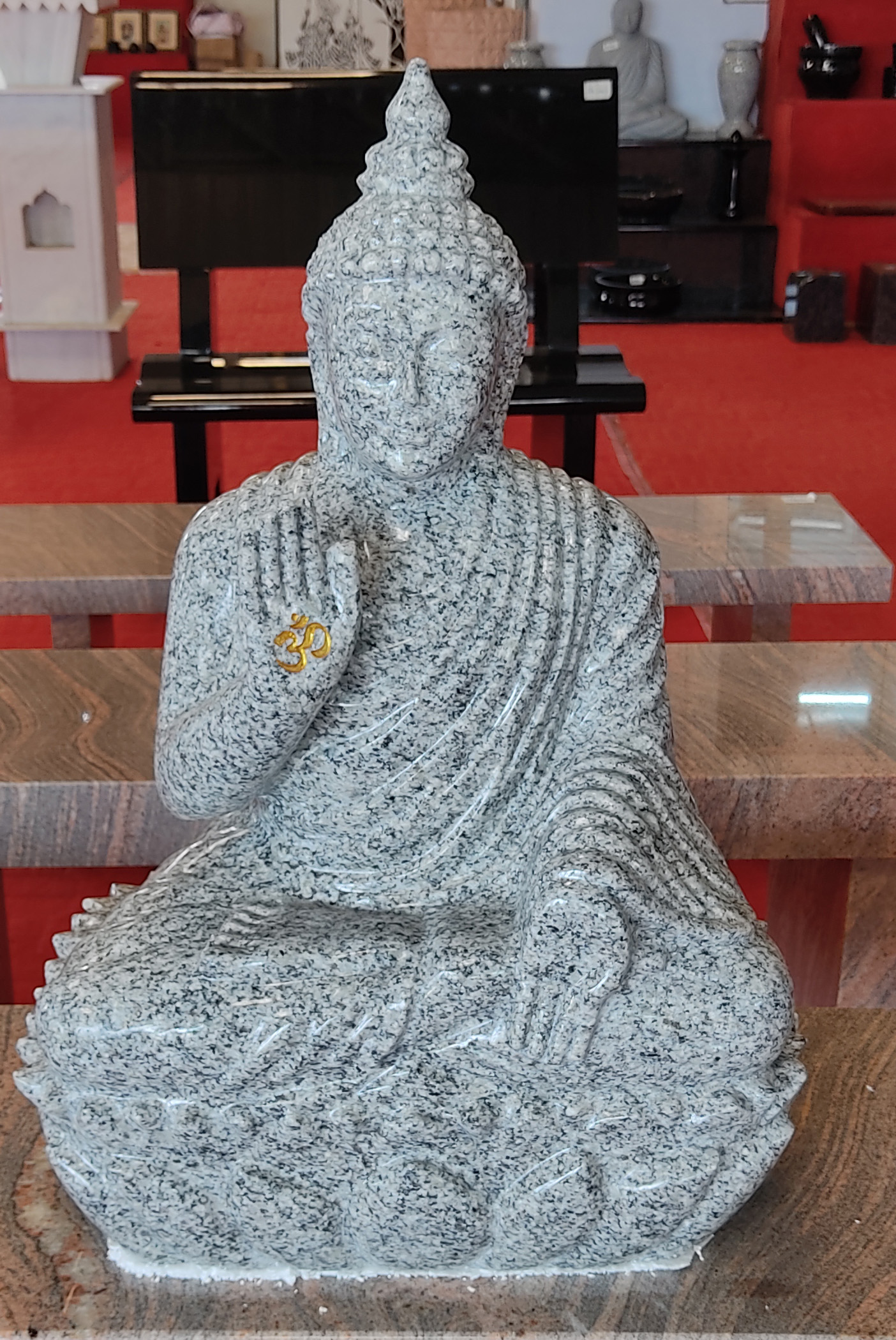Polished Granite Buddha Statue