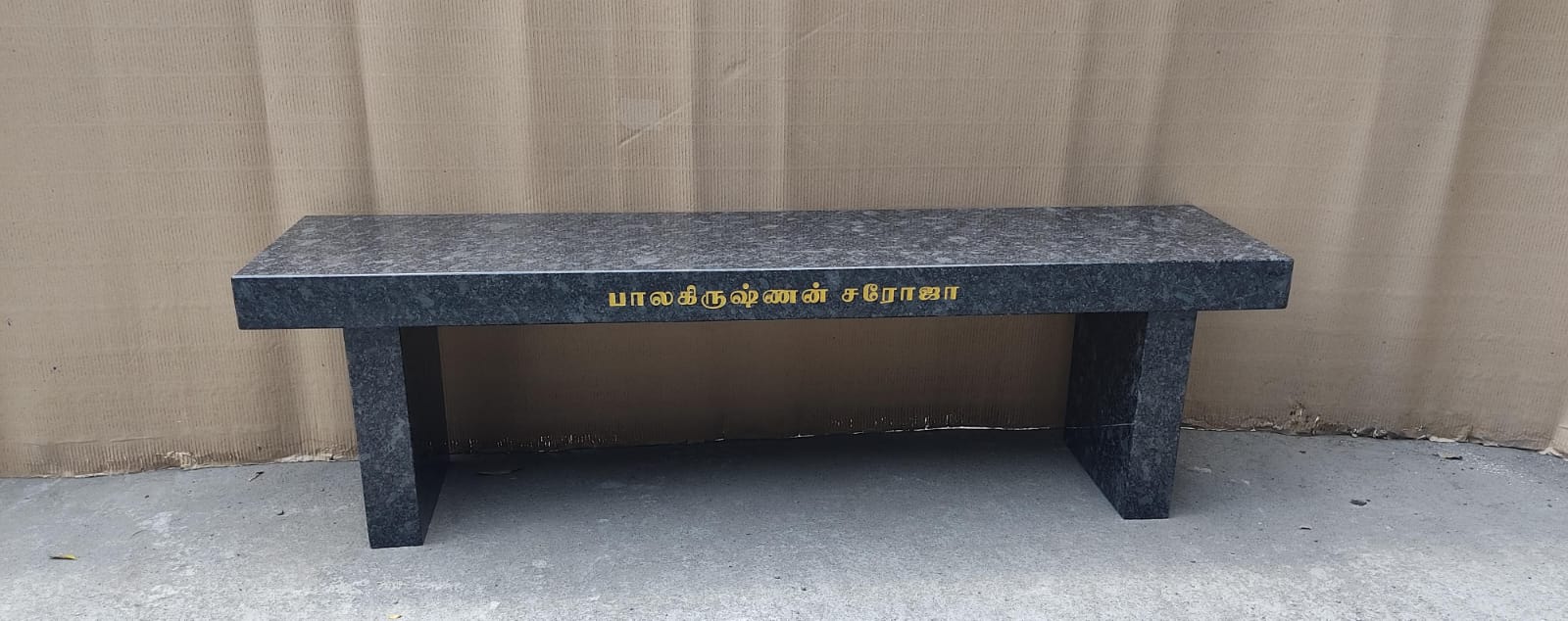 Steel Grey Granite Straight Bench