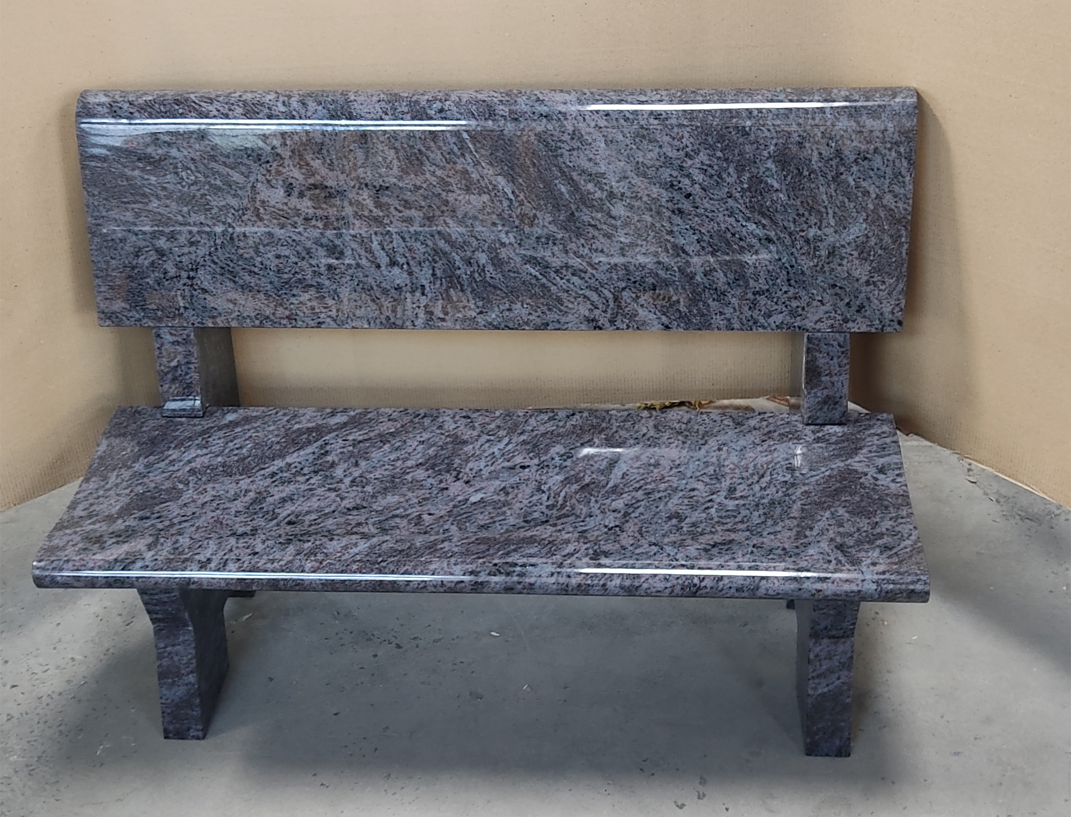 Visag Blue Granite Backrest Bench